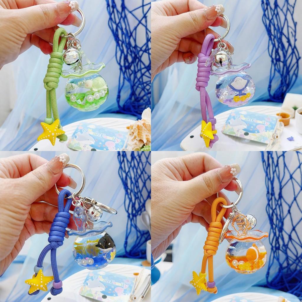 Sea Turtle Seahorse Devil Fishes Fish Tank Keychain With 3d Design Pendant For Kids And Collectors