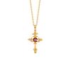 Embossed Craft Cross S925 Sterling Silver Necklace Women's European Sweet Cool Wind Natural Color Treasure Niche Personalized Clavicle Chain