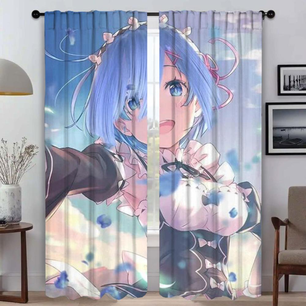 Re-zero Современные Шторы Для Гостиной 2 Части Разделительная Штора Затемнение Шторы Украшения Хэллоуин Шторы Для Спальни Оттенки Кухня