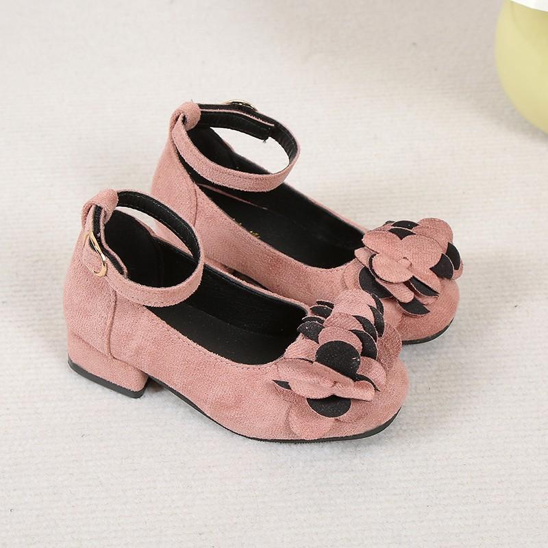 Детские кожаные туфли на высоком каблуке для девочек на вечеринку, свадьбу, весну и осень, модные детские туфли принцессы с милым цветком 2024 года, абсолютно новые