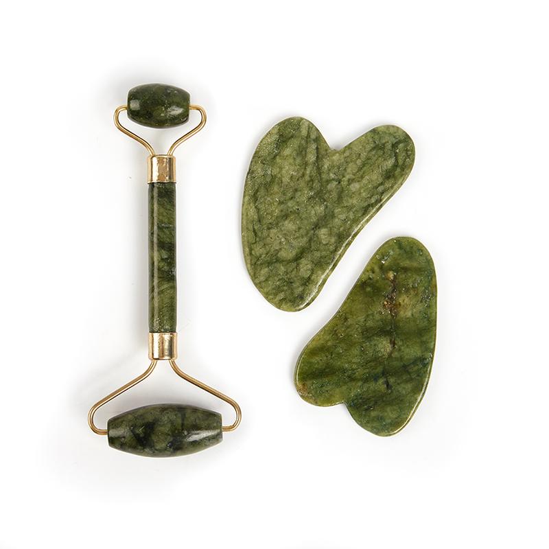 Нефритовый роликовый скребок Гуа Ша для подтяжки лица, для похудения, против старения, против морщин, массажные инструменты