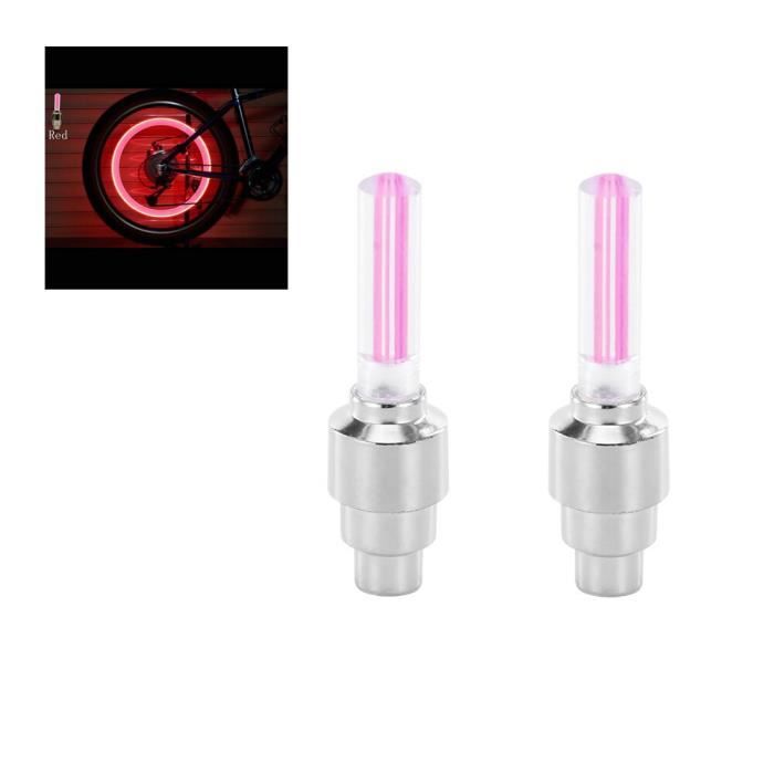 Battery-free LED Bicycle Light, Fast Delivery, with Tire Valve Caps, Wheel Spokes, Delivers A Pair Red -LR2421