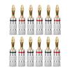 24K Gold-Plated Banana Plugs, Speaker Cable Connectors, Speaker Terminals, Conversion Screw Repair Kit, Compatible with 12AWG To 18AWG Audio, for Spea