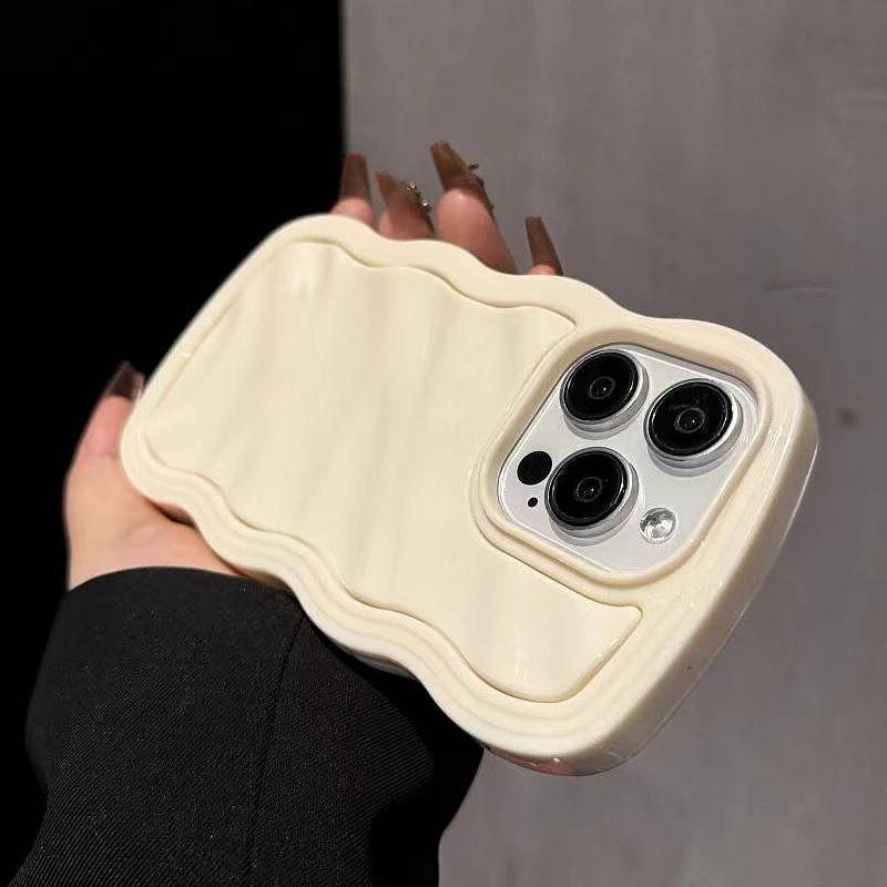 Luxury Wavy pattern Candy Phone Case For iPhone 11 12 13 14 15 16 Pro Max Shockproof Silicone Bumper Cover