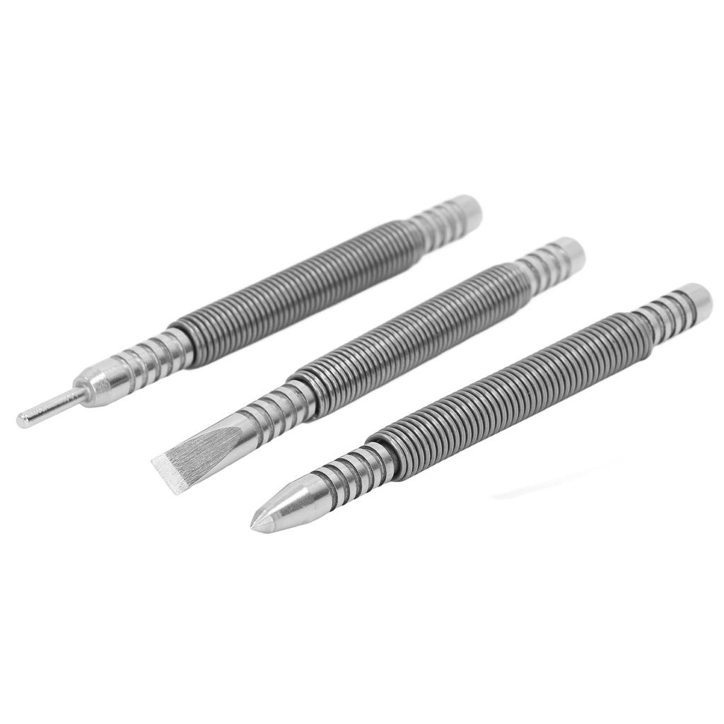 3 Pcs Spring Nail Carbon Steel Spring Loaded Design 3500PSI Shock S Nail Set and Counter Punch for