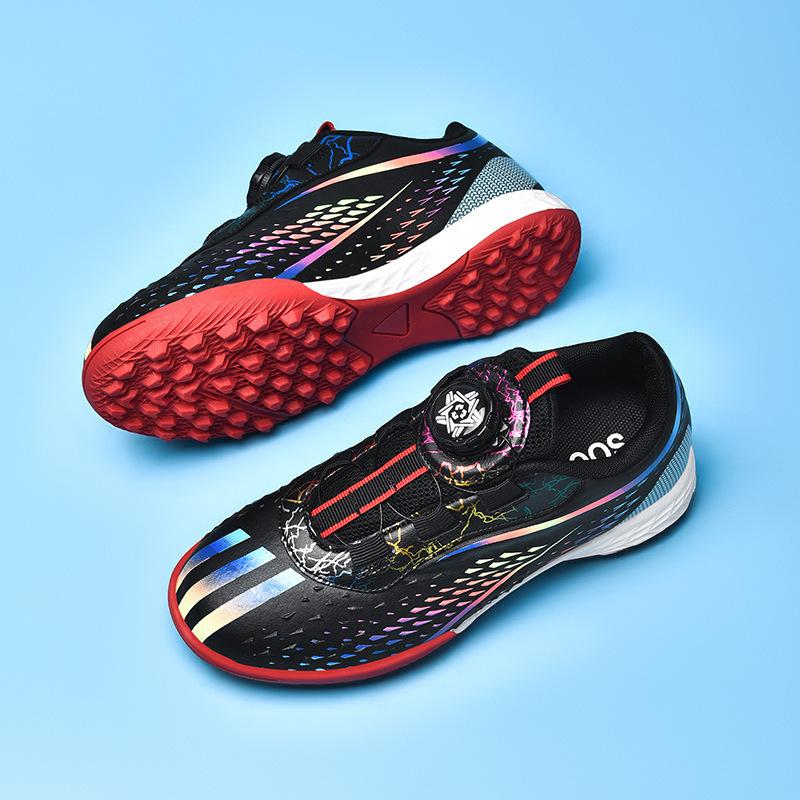 Rotating button children's football shoes boys and girls TF broken nail training sneakers