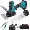 Cordless Grass Shear & Shrubbery Trimmer, 2 In 1 Handheld Grass Trimmer Mini Hedge Trimmer with Rechargeable 2.0 Ah Battery
