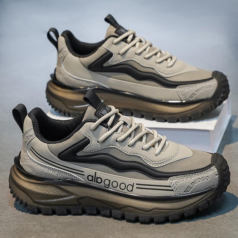 Men Casual Sneakers Breathable Lace Up Walking Shoes Lightweight Street Sports Shoes Outdoor Daily Comfortable Footwear Casual