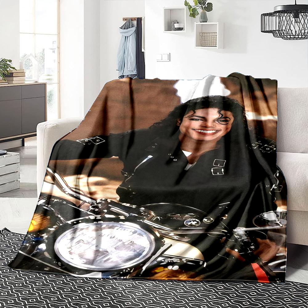 1Pc Michael Jackson Motorcycle Blanket Soft Throw Blanket For Home Bedroom Bed Sofa Travel Office Solid Christmas Blanket