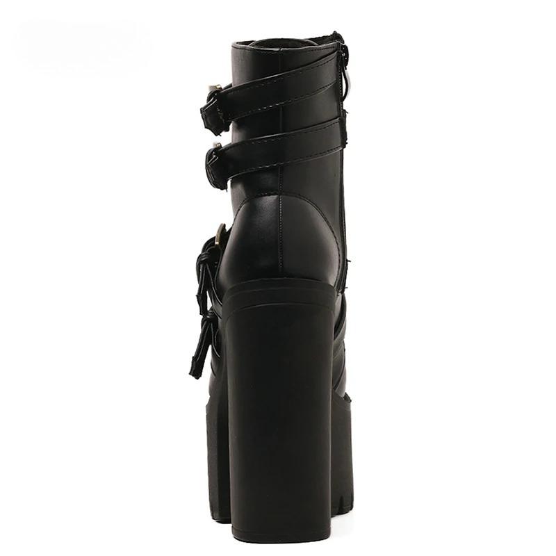Сексуальные черные ботильоны с заклепками женские на платформе из мягкой кожи осенне-зимние женские ботинки на молнии туфли на очень высоком каблуке