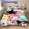 3pcs My Melody & Friends Quilt Cover Set (1 Quilt Cover + 2 Pillowcases Without Pillow Core), High-Definition Printing for Home and Dormitory.W06