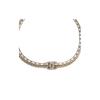 Chanel Кожа Овцы Белый Кристалл Золото 18K Ожерелье Женское