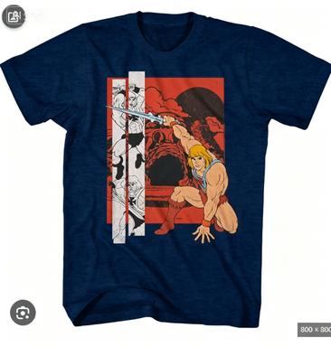 Vintage Heunisex Battle Panel Graphic Cotton Tshirt Unisex Retro Cartoon Short Sleeve Tee