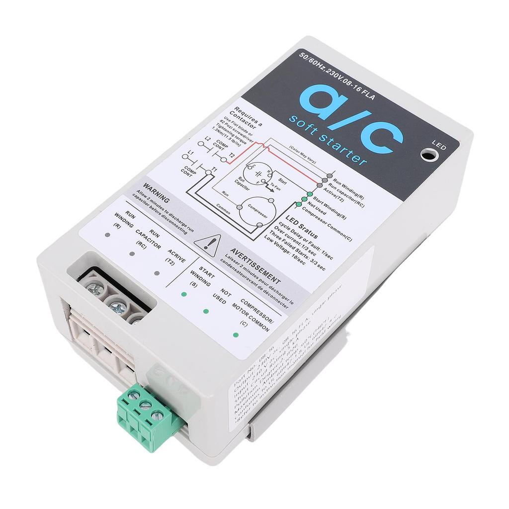 AC Soft Starter Module Compact Home Air Conditioner Soft Start Kit Reverse Motor Guard for HVAC Generators Utility
