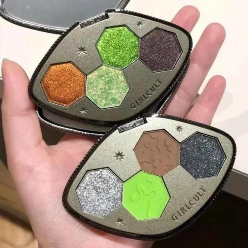 Girl Cult Eye Makeup GIRLCULT Chameleon Dream Shadow Palette Mirror Lip Gloss Pen Glue Firefly Grass Green Женская косметика, 1 шт., 7 шт.) 40