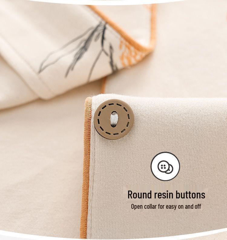 Женский комплект пижамы большого размера из хлопка - Кардиган с длинным рукавом, Двухпредметный, Идеально подходит для осени/весны