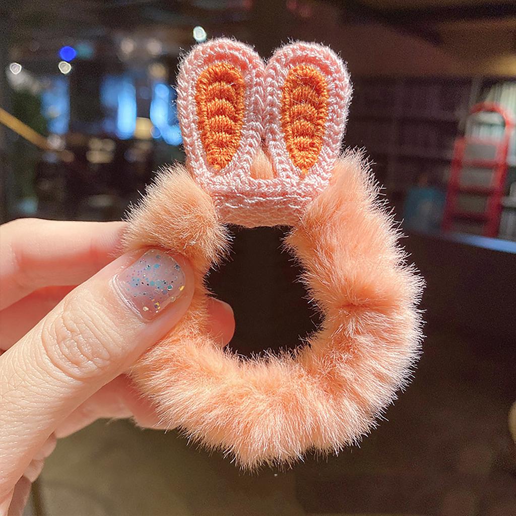 Женская модная плюшевая повязка для волос, милый вязаный галстук для волос, веревка для головы, кобура с хвостиком