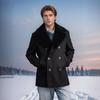 Autumn and Winter Men's Woolen Coat Double-breasted Sheep Wool Men's Woolen Coat Slim-fitting Woolen Coat