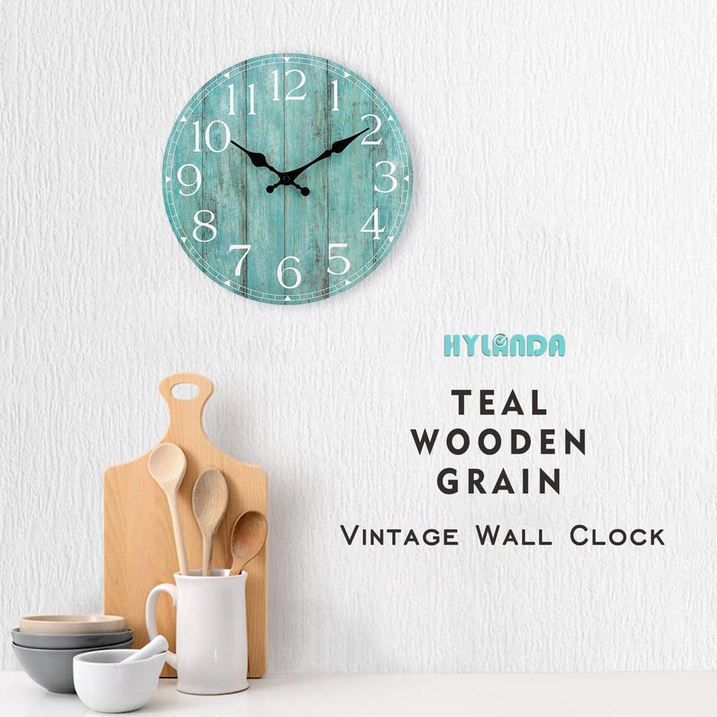 Silent Non Ticking Wall Clocks Battery Operated, Themed Clock For Bathroom Kitchen Home Office Living Room Bedroom