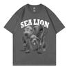 Funny Sea Lion Meme Tshirt Unisex Women Fashion Vintage Short Sleeve Tshirts High Quality Cotton Oversized T Shirts Streetwear