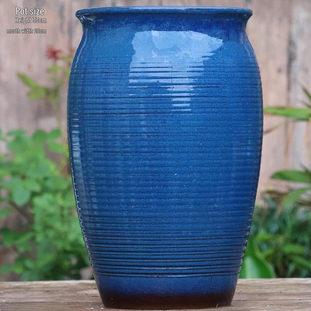 Большой керамический горшок ручной работы для суккулентов и орхидей - Дышащий, Грубозернистый глиняный горшок для бонсай