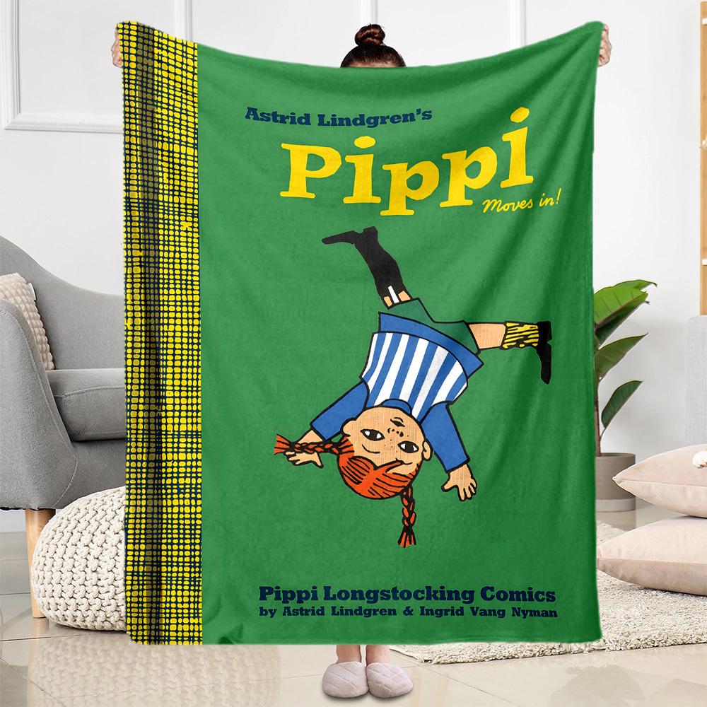 Pippi Adventure Blanket Soft Warm Cozy Great for Picnics Office Livingroom All-Season Use Modern Gift for Travel Home Birthdays