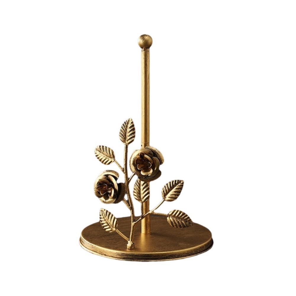 Rose Shaped Roll Paper Towel Holder Ginkgo Leaf Tissue Stand Tissue Storage Rack for Kitchen