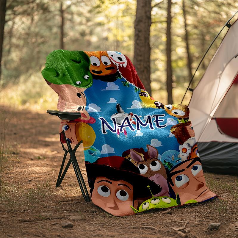 Customizable Toy Story Throw Blanket – Personalized Name, All-Season Cozy Snug Blanket, Machine Washable, Personalized Blanket