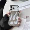 Силиконовый чехол с 3D полым узором «Пламя» с покрытием для iPhone 17 Air 16 15 14 13 12 11 Pro Max Plus, с рассеиванием тепла, мягкий бампер