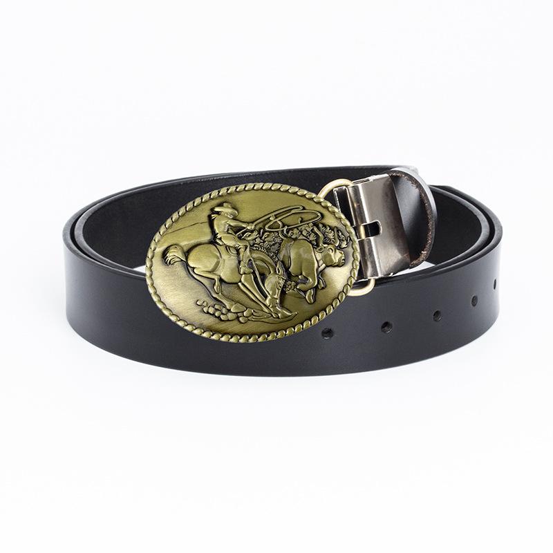 Ремень Western Denim Fashion Casual для мужчин, цельный двухслойный ремень из коровьей кожи, популярный ремень