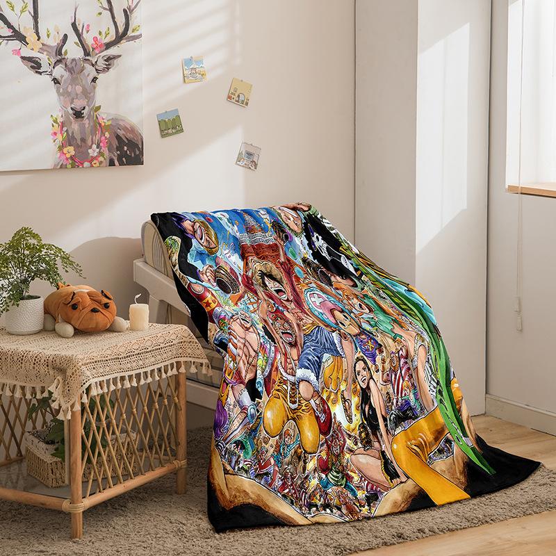 Cartoon ONE PIECE series double-sided flannel 2D digital printing blanket blanket