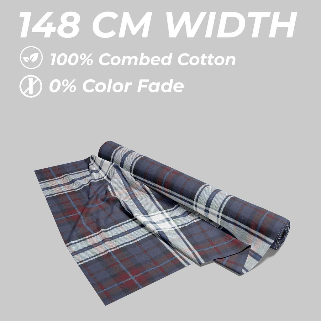 100% Pure Cotton Red & Blue Checkered Fabric – 180 GSM, 145 Cm Width, Mill Made