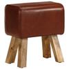 Vaulting Bench - Genuine Leather - Solid Mango Wood - 38 Cm - Vintage - Comfortable