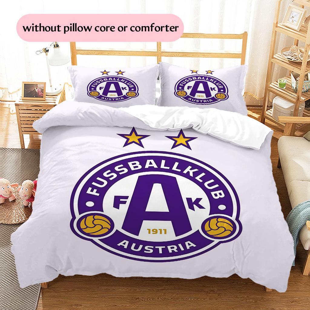 FK Austria Wien Pattern Bedding Quilt Set Home Decoration Gift (1 * duvet cover + 2 * pillowcase without core)