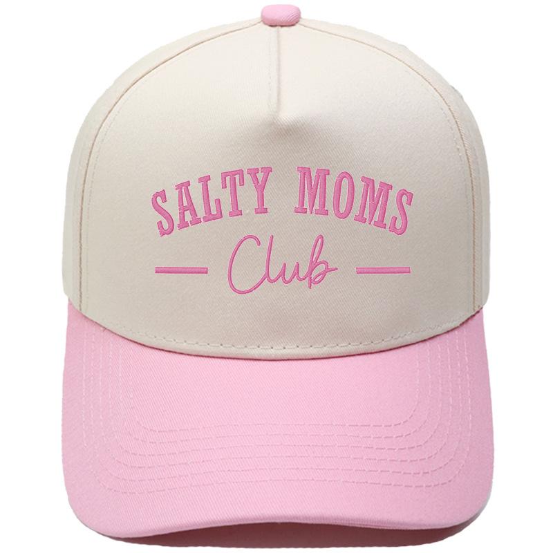 Шляпа тракера с вышивкой SALTY MOMS, яркая, с сочетанием цветов, бейсболка, для улицы, защита от солнца, папина шляпа, женская