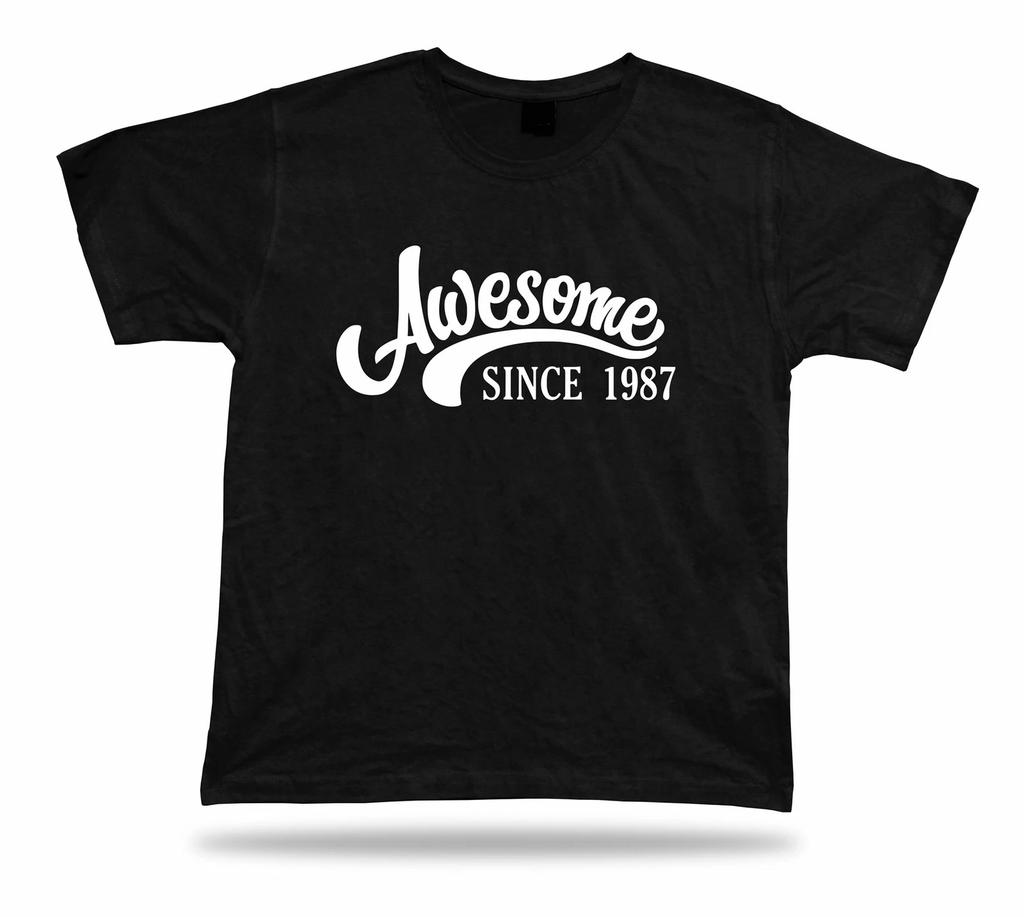Printed T shirt tee awesome since 1987 happy birthday present gift idea original