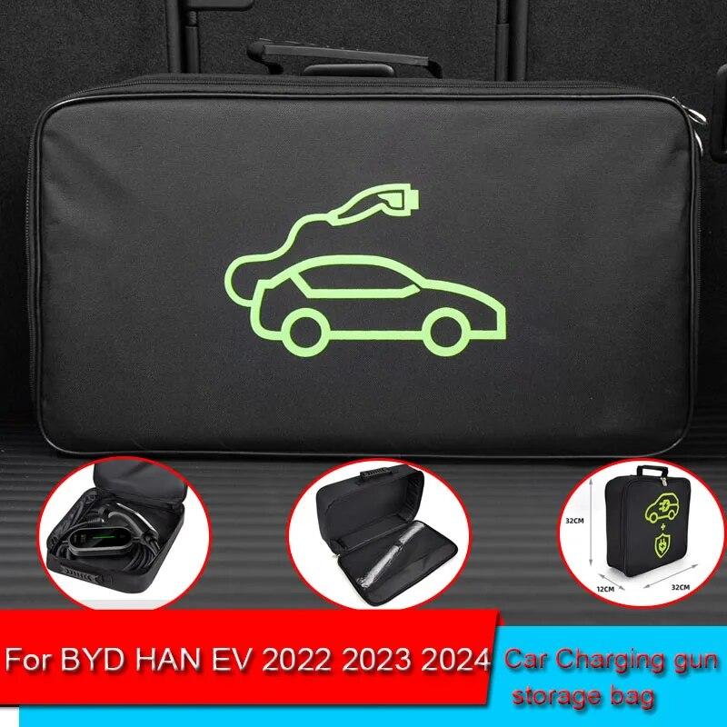 Портативная сумка для хранения автомобильного зарядного кабеля EV для BYD HAN EV 2022 2023 2024, водонепроницаемая коробка для хранения багажника, аксессуар