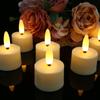 Rechargeable LED Candles with Timer Remote Flameless Flickering 3D Wick Tea Light Electronic Lighting Halloween Christmas Decor