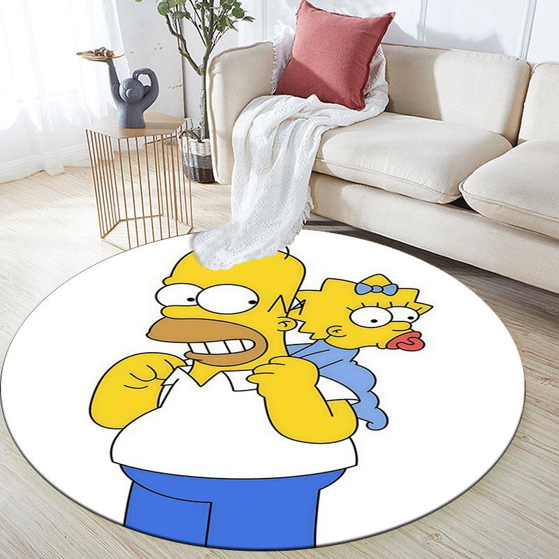Maggie Simpson pattern round rug,Carpet Rug for Living Room Bedroom Playroom ,Non-slip Floor Mat,Holiday Gifts and Birthday Gifts.