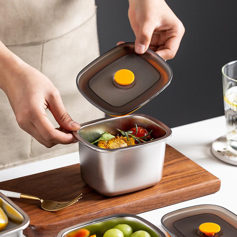 Нержавеющая сталь герметичный ланч-бокс Bento для фруктов, овощей, еды, контейнер для хранения, пикника, офиса, школы, столовых приборов