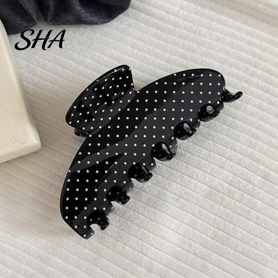 Trendy Hair Styling Clips Polka Dot Claw Clip for Women, 3.9 Inch Black/White/Red Big Clips, Large Thick Accessory, Strong Hold No Slip or Thin Secure
