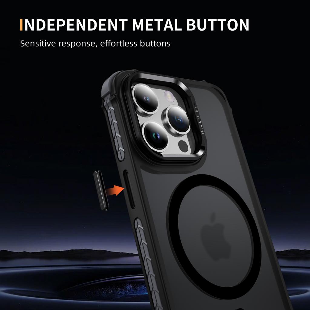 For iPhone 13 Pro Case with Lens Kickstand Matte Phone Back Cover Compatible with MagSafe