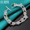 925 Sterling Silver Full Circle Ring Design Chain Bracelet For Man Women Fashion Party Wedding Engagement Jewelry