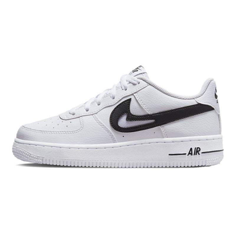 Nike Кроссовки Air Force 1 Low с вырезанным логотипом Swoosh Белые Черные GS DR7889-100