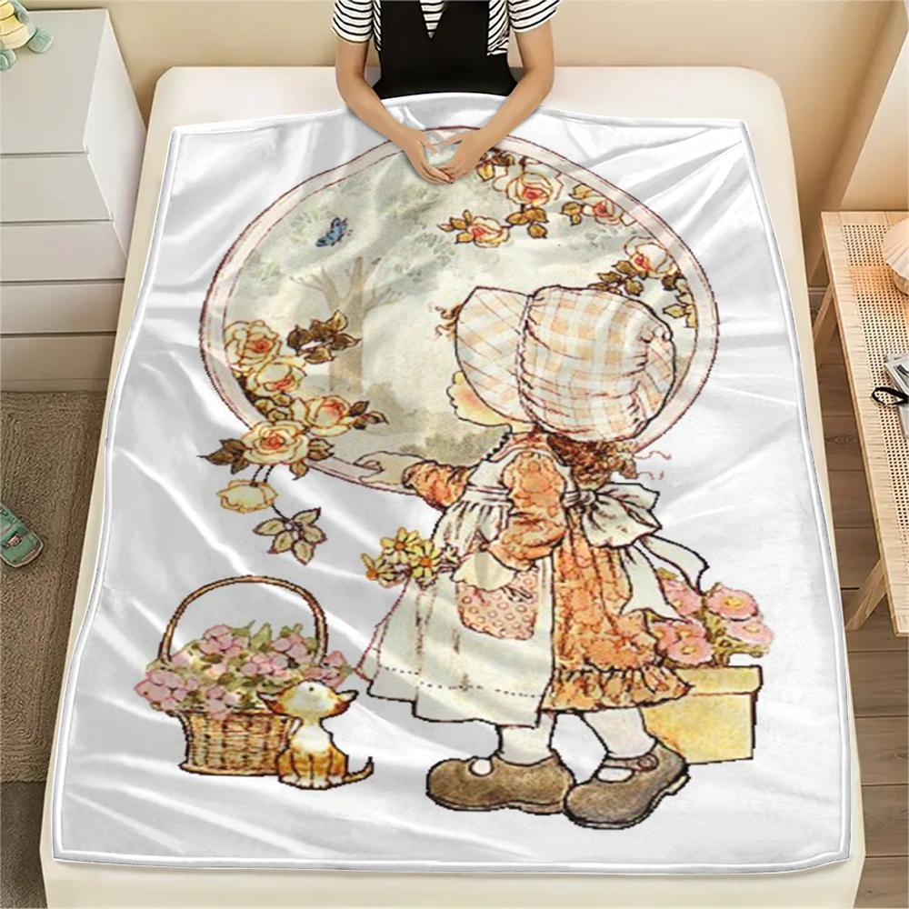 1PC Sarah Kay Print Flannel Blanket, High quality Comfortable for All Seasons, Home Decor, Warmth and Comfort, Perfect for Christmas Gifts145