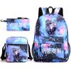 Teen Animation Backpack Elementary School Student Fashion School Bag Three-piece Set