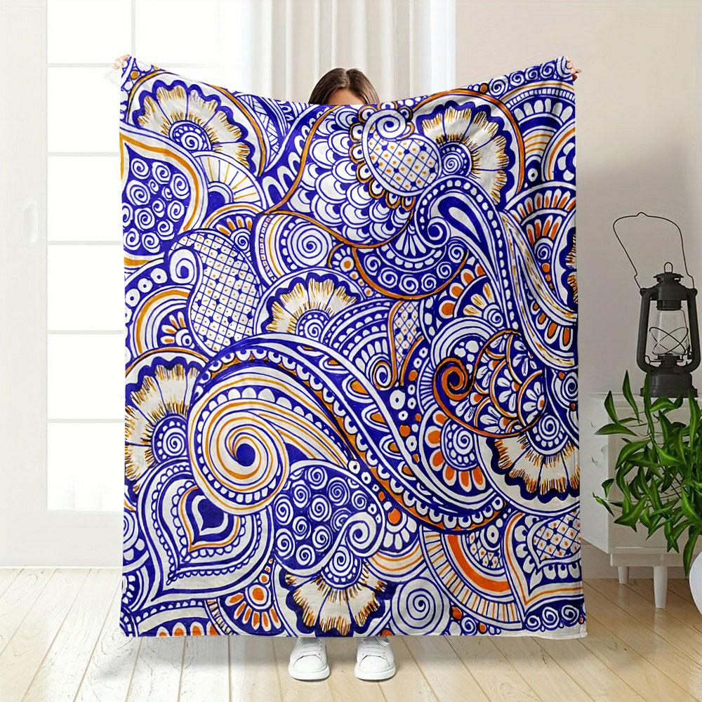 Abstract Floral Paisley Patterns print blanket soft and cozy perfect for the living room bed sofa or a nap,gift