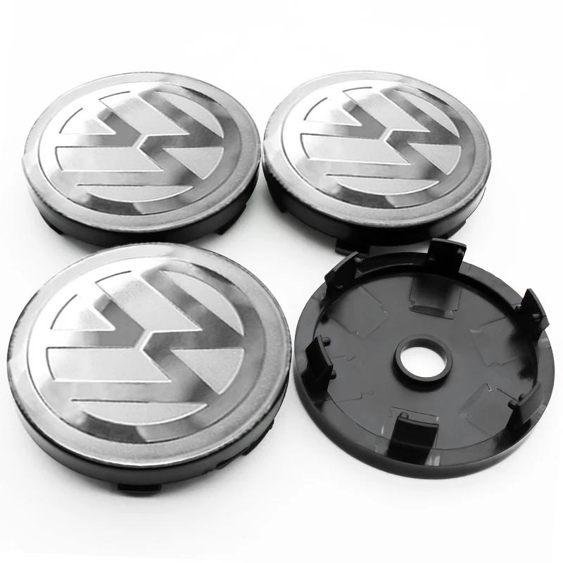 4Pcs 56mm 60mm Car Wheel Hub Center Cap Emblem Badge Cover Stickers For Volkswagen VW R Line GTI Touareg Golf 6 7 8 Jetta Passat CWZ1 QQ92