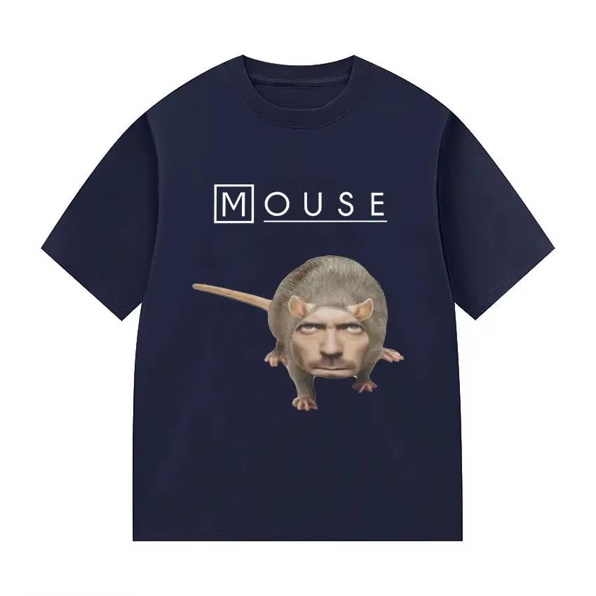 2026 Housemouse Md Смешная Графическая Футболка Унисекс Унисекс Повседневная Оверсайз Футболка с коротким рукавом Мода Высококачественные Футболки Streetwear