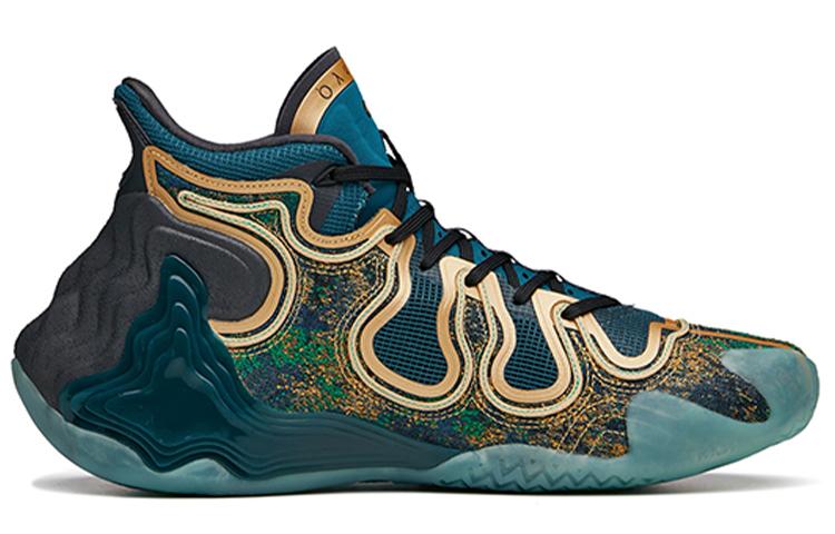 Men's Sneakers ANTA Star Mountain Basketball Shoes Men's High-top Digital Blue/Carbon Gray/Metal Gold